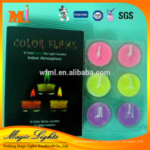 Elegant Color Flame Tea light Candles in Paper Box